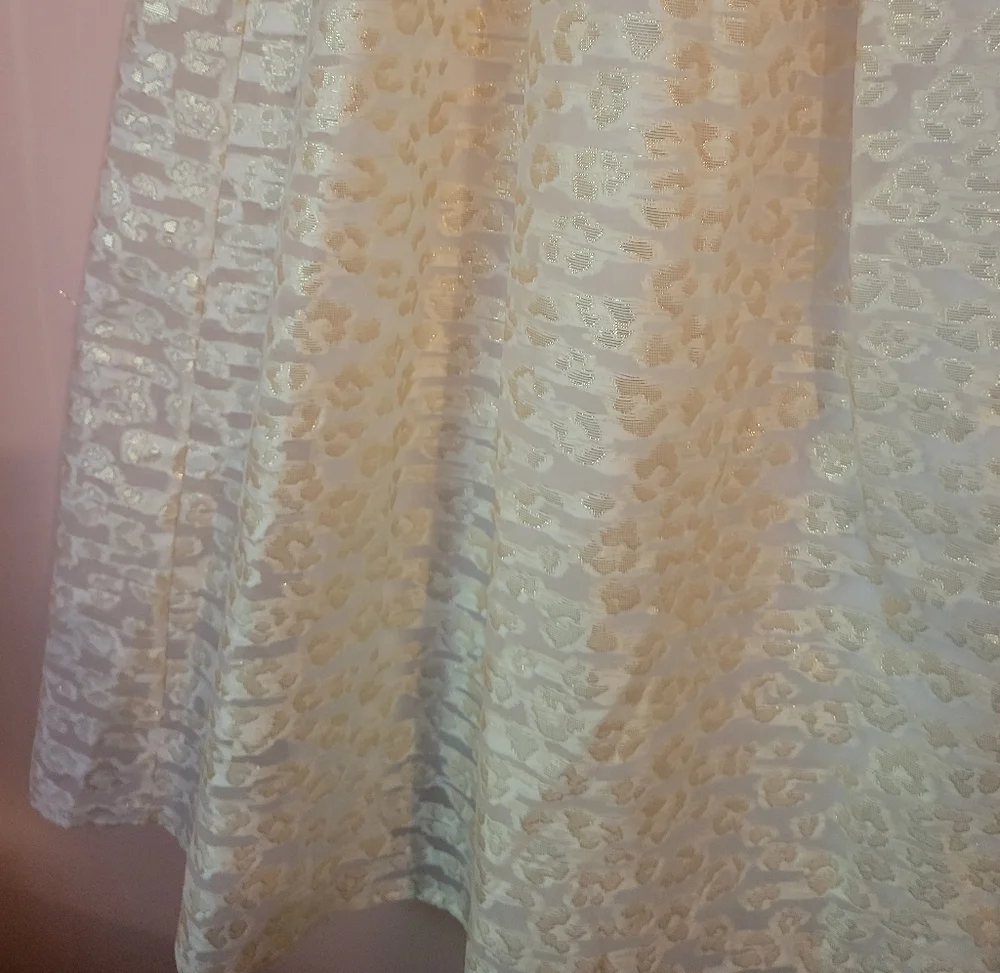 Anthropologie Burnout Shimmer Maxi Skirt, White & Gold, Side Zipper, NWT, Small - Picture 11 of 16